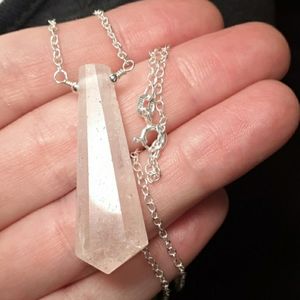 ♡PINK AQUAMARINE & 925SS NECKLACE♡